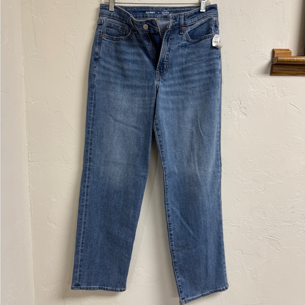 Old Navy Women's Straight Leg Jeans in Blue